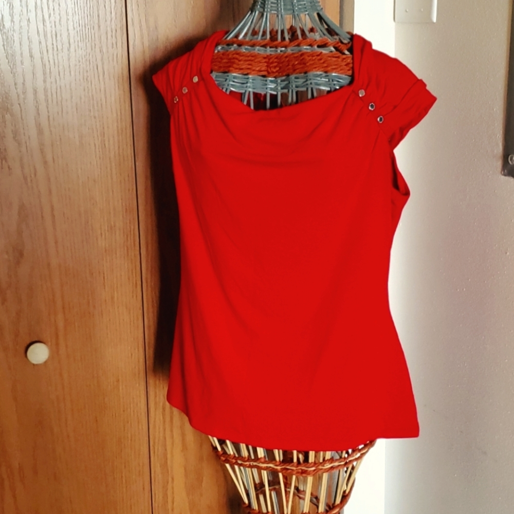 White House Black Market Red Shirt Top XL